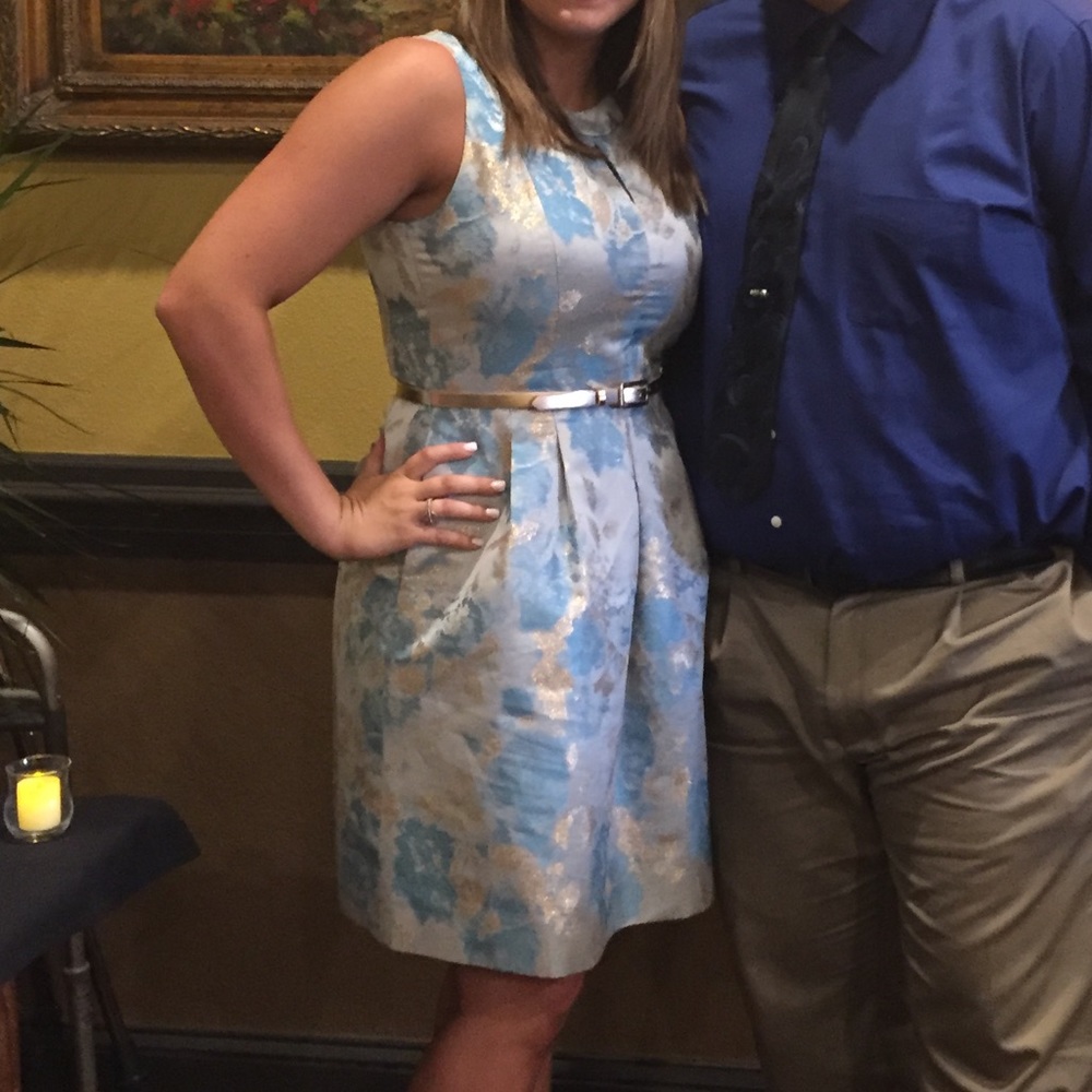 Blue and Rose Gold Cocktail Dress